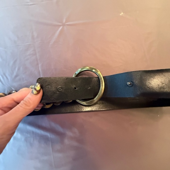 Per Se by Carlisle Black and Gold Women's Chain/Leather 1.5”Belt Large $365 - Picture 2 of 9